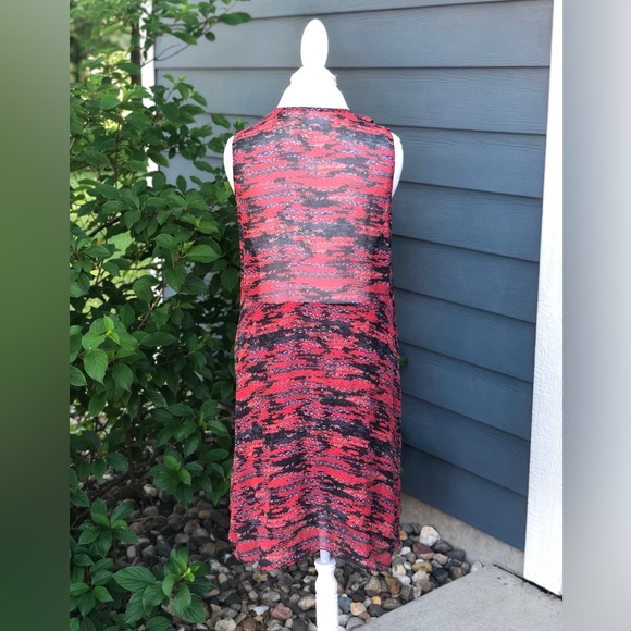 Rachel Zoe 100% silk dress abstract asymmetrical hemline v neck - Picture 2 of 6